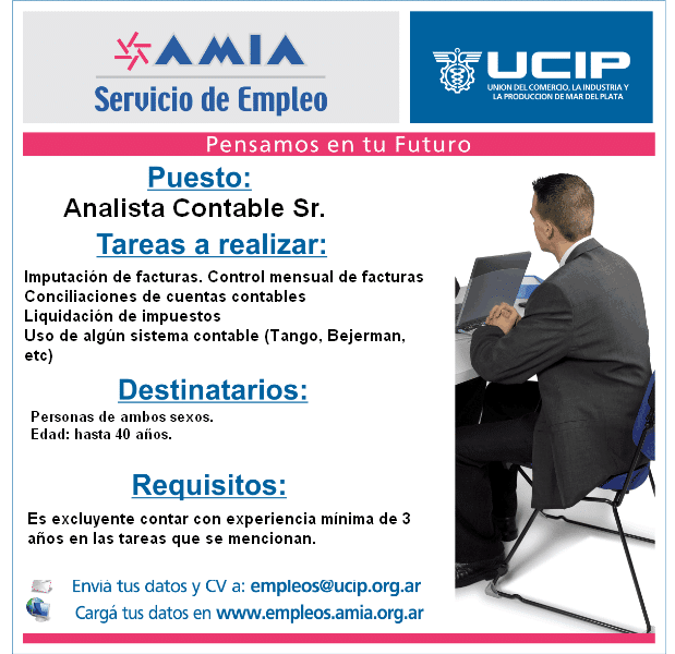 Servicio de Empleo- Se busca ANALISTA CONTABLE SR.