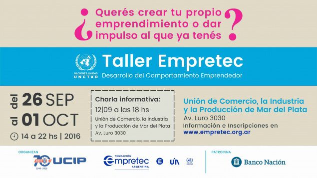 Nuevo Taller de Empretec en UCIP