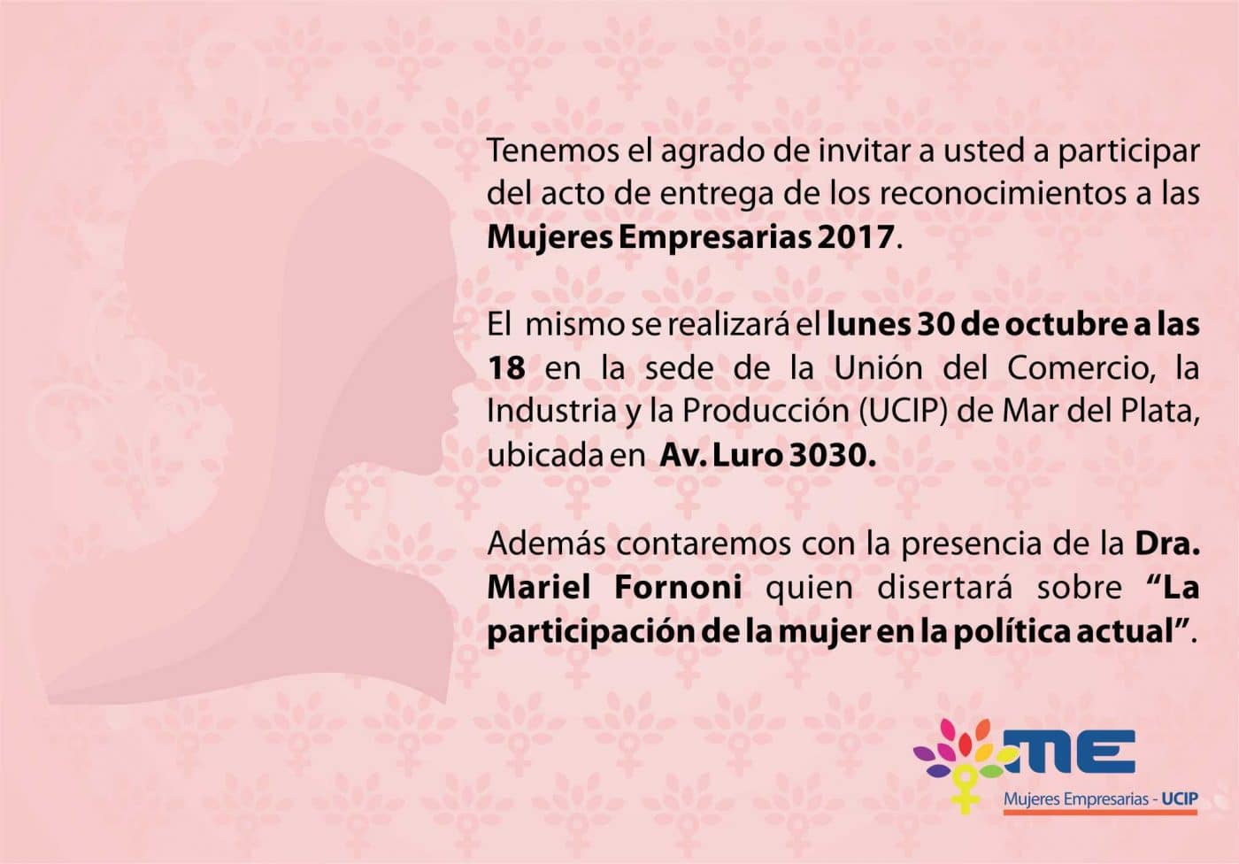 UCIP entregará reconocimientos a Mujeres de la ciudad