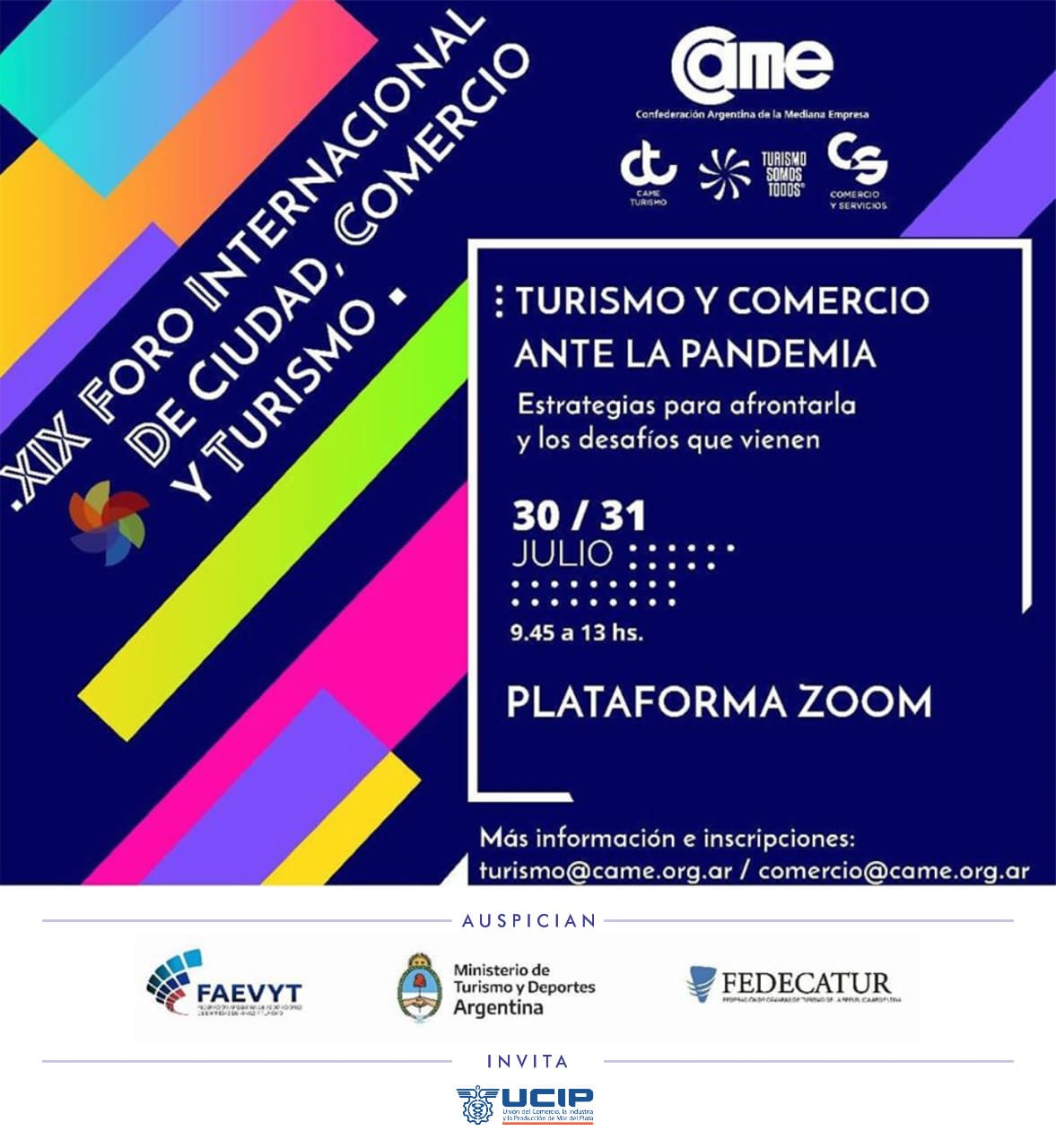 UCIP invita a participar del XIX Foro Internacional de Ciudad, Comercio y Turismo