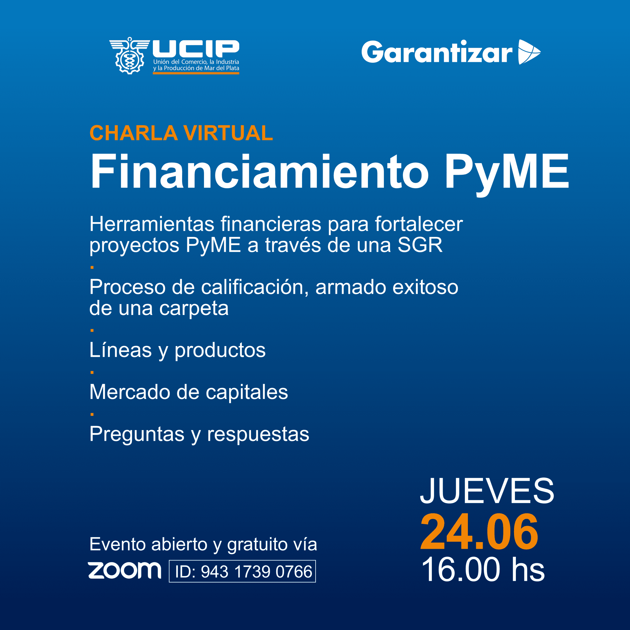 Charla virtual sobre Financiamiento para PyMES