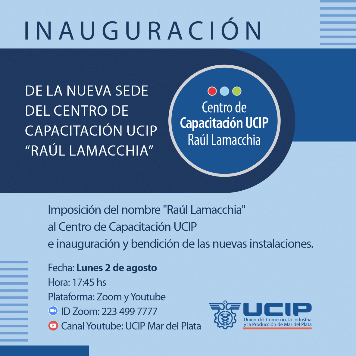 Se Inaugurará la nueva sede del Centro de Capacitación UCIP Raúl Lamacchia